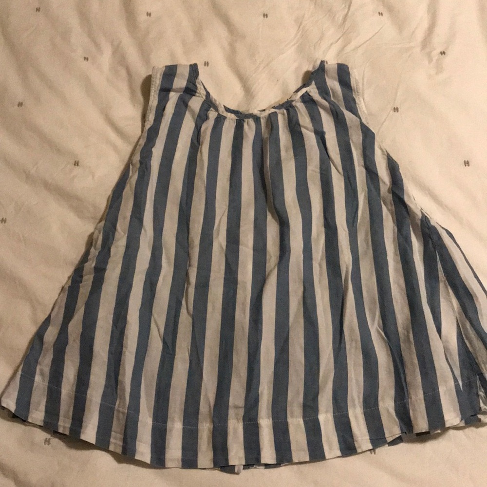 Blue and white striped tank top